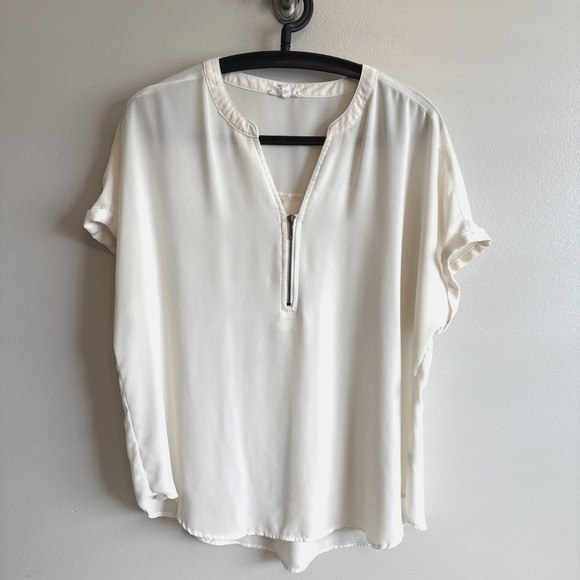 Maurices Tops - Maurices Womens Capped Sleeve Sheer White Blouse Feminine Danity Layers Coastal